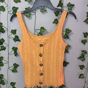 Aeropostale tank top button henley mustard